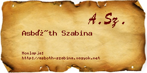 Asbóth Szabina névjegykártya
