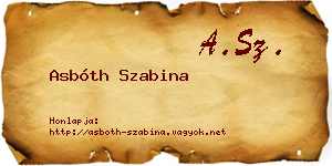 Asbóth Szabina névjegykártya