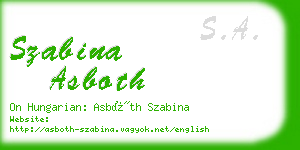 szabina asboth business card